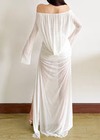 Relyxyn Off Shoulder Mesh Maxi Dress