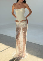 Auvellis Corset Top & Sequin Skirt Set