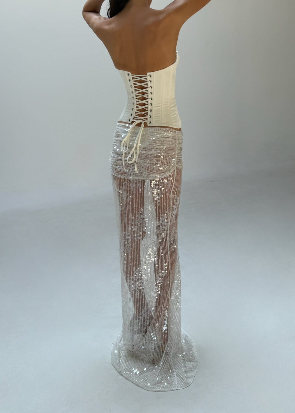 Auvellis Corset Top & Sequin Skirt Set