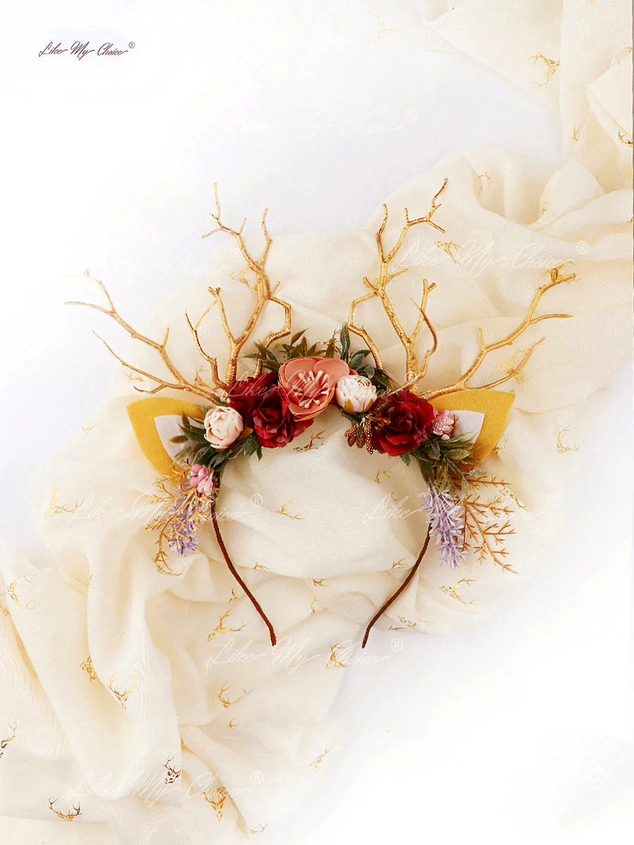 Lavender Flower Christmas Reindeer Headband | HeyKat®