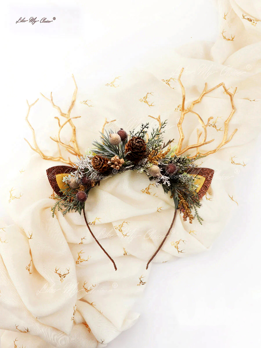 Pine Cone Christmas Reindeer Headband | HeyKat®