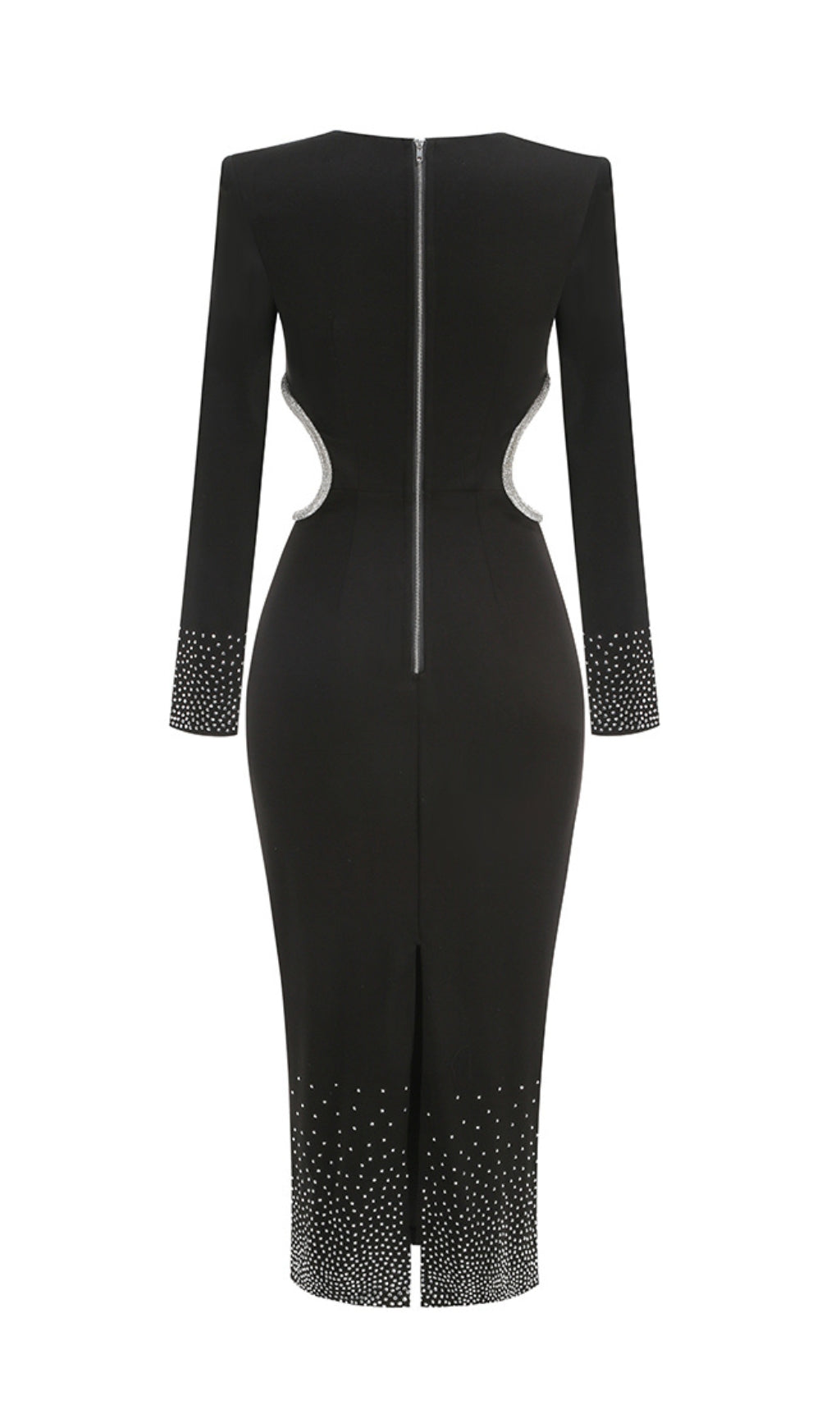 Rigby Crystal Embellished Cutout Midi Dress In Black
