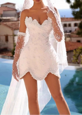Iridiate Strapless Pearl Bustier Mini Dress In White