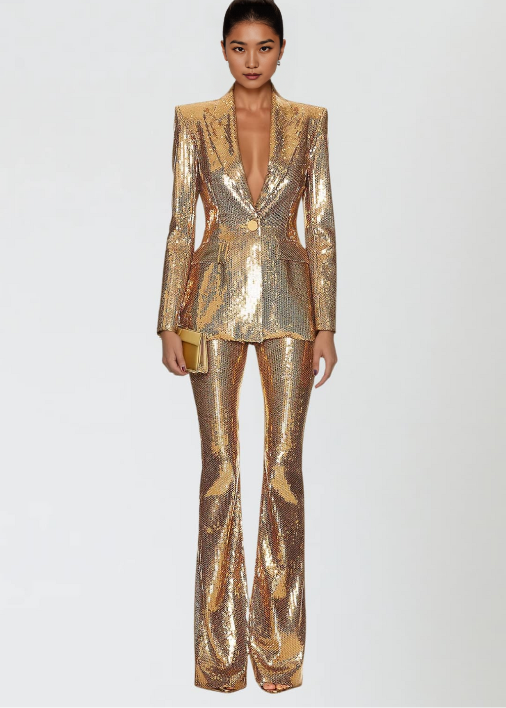 Masuyo Sequin Suit In Gold