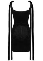 Jansje Crystal Velvet Mini Dress In Black