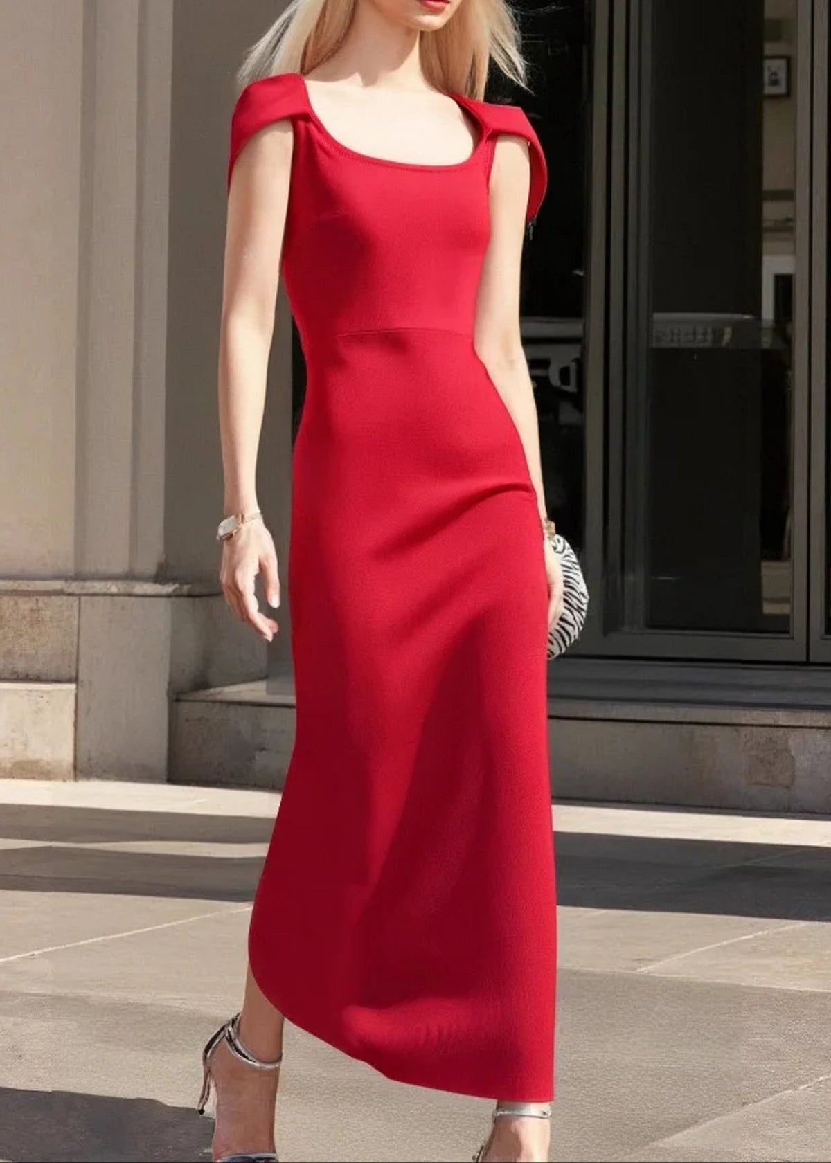 Acer Cape Detail Maxi Dress In Red