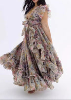Jeanne Off-Shoulder Ruffled Midi Dress
