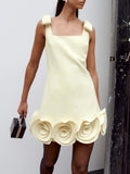 Integron Floral Hem Mini Dress In Yellow