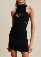 Suzette Twist-Detail Cutout Mini Dress