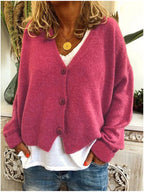 Aisha | V-Neck Button-Front Knit Cardigan