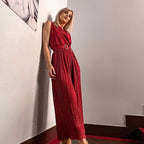 Sleeveless Tie Waist Jumpsuit