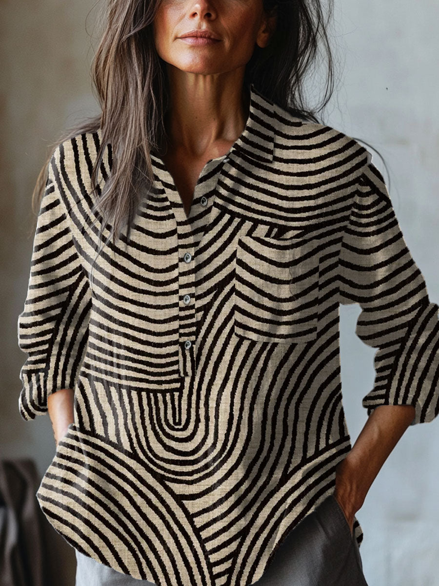 Adelina – Patterned Linen Shirt