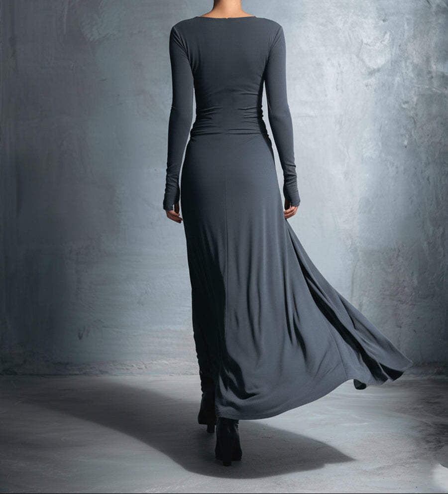 Alba - Long dress with side knot
