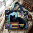 Artisanal Bag - Black Cat on Books
