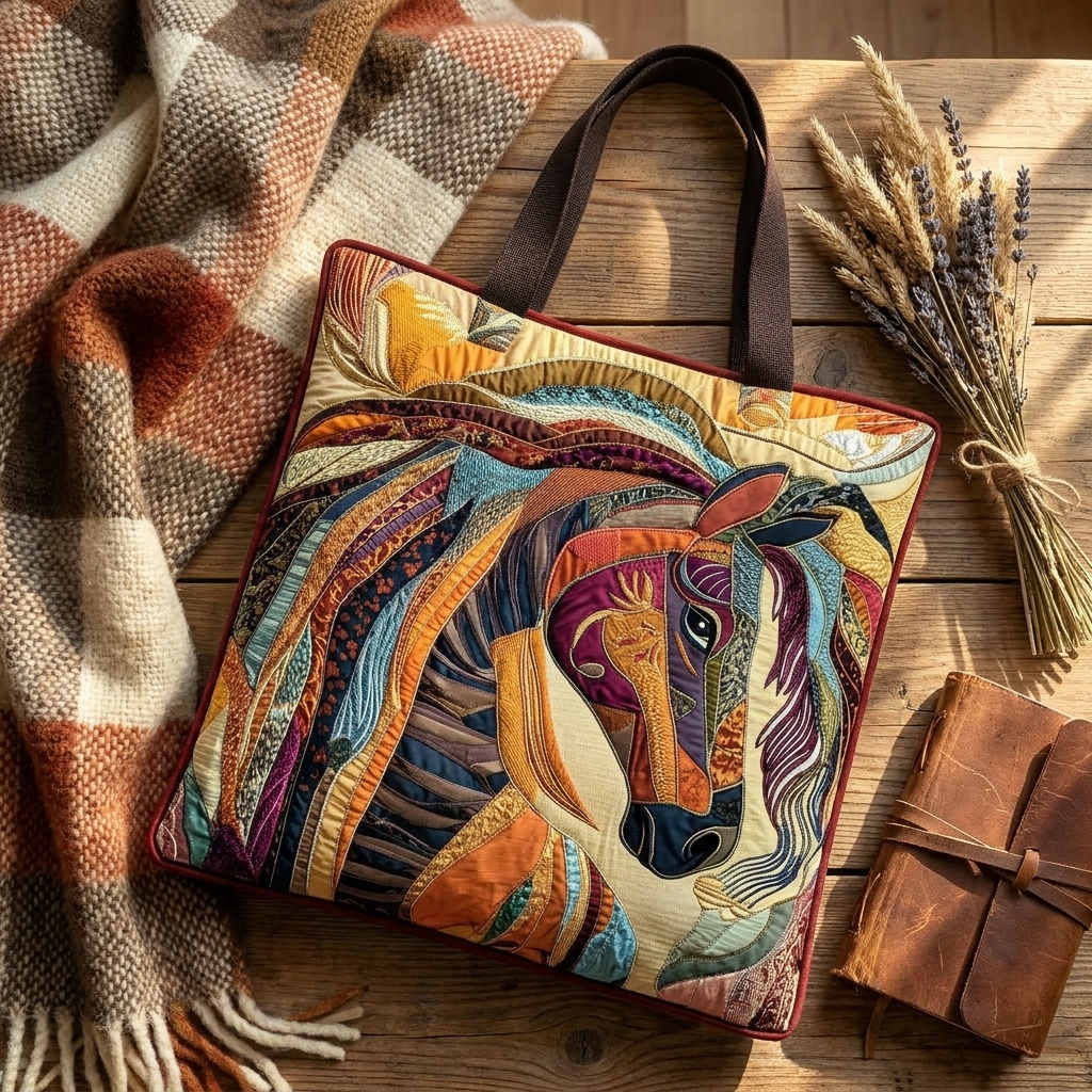 Artisanal Bag - Multicolored Mosaic Horse