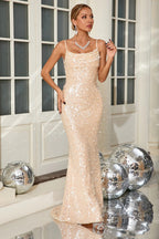 Swann Sequin Slip Maxi Dress