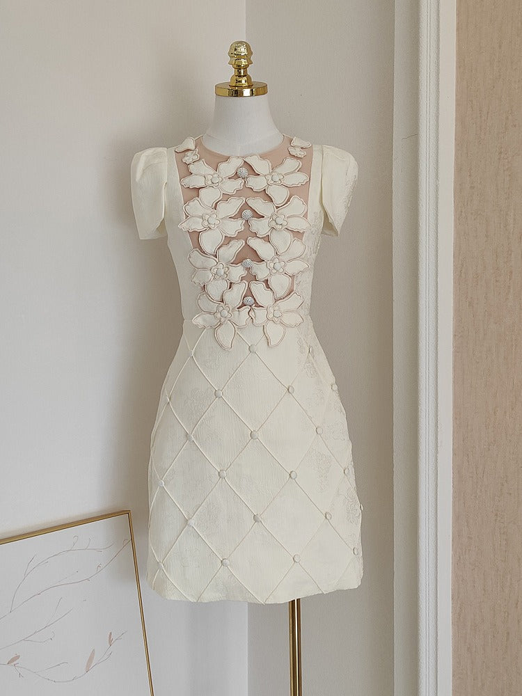 Allie Petal-Detail Buttoned Mini Dress