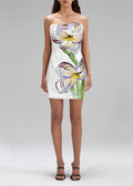 Eloise White Off-Shoulder Sequin Floral Embroidered Mini Dress