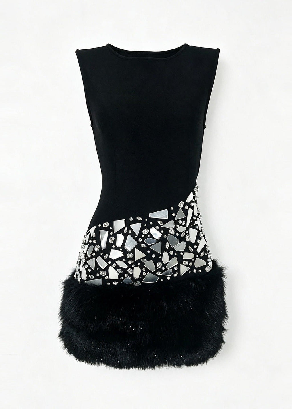 Jorellix Sleeveless Crystal Sequin Mini Dress