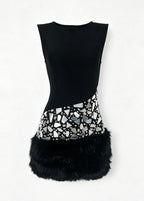 Jorellix Sleeveless Crystal Sequin Mini Dress