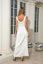 Jamari Draped Maxi Dress In White