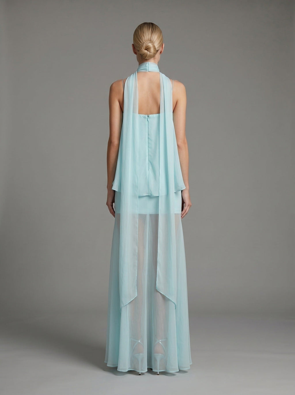 Ashwick Folds Spaghetti Strap Chiffon Maxi Dress