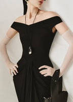 Goryelle Off Shoulder Ruch Maxi Dress