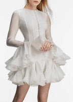 Orphee Semi-Sheer Flared Mini Dress