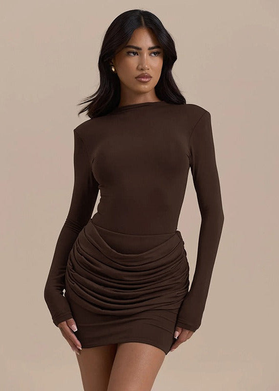 Vorlen Ruched Bodycon Mini Dress