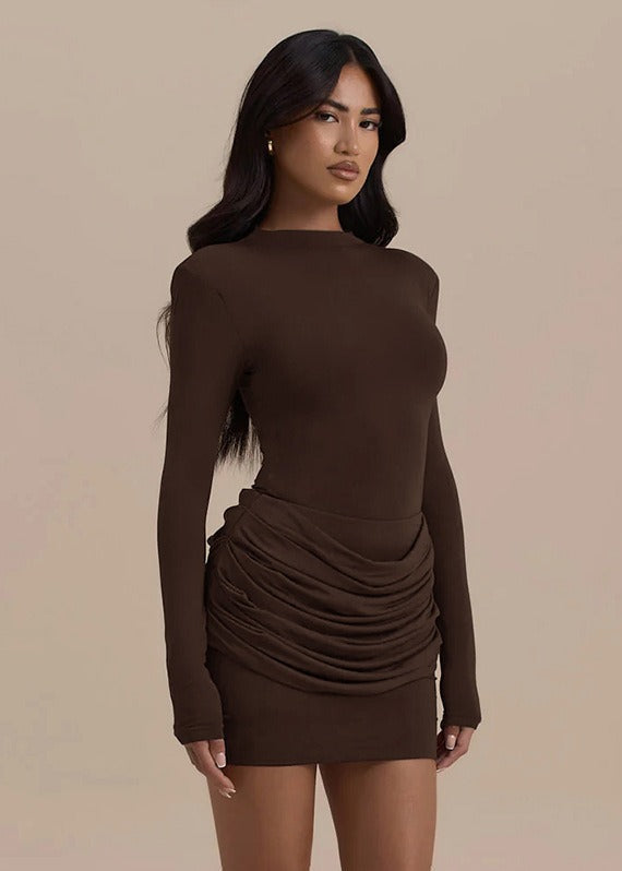 Vorlen Ruched Bodycon Mini Dress