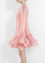 Orphee Semi-Sheer Flared Mini Dress