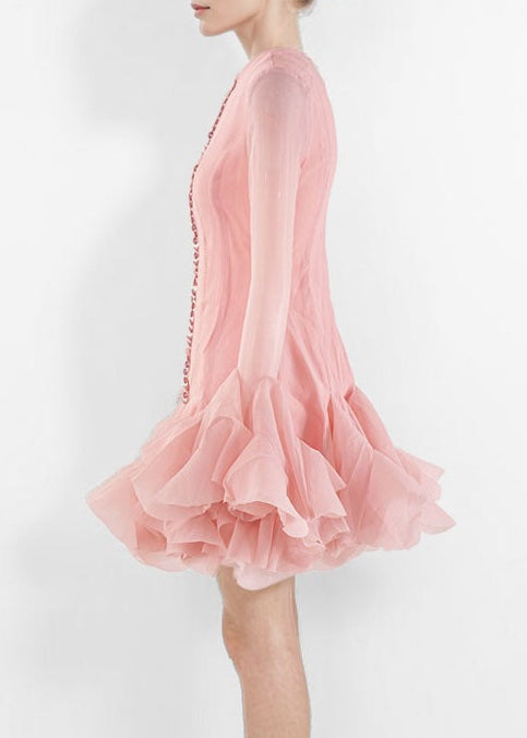 Orphee Semi-Sheer Flared Mini Dress