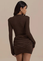 Vorlen Ruched Bodycon Mini Dress