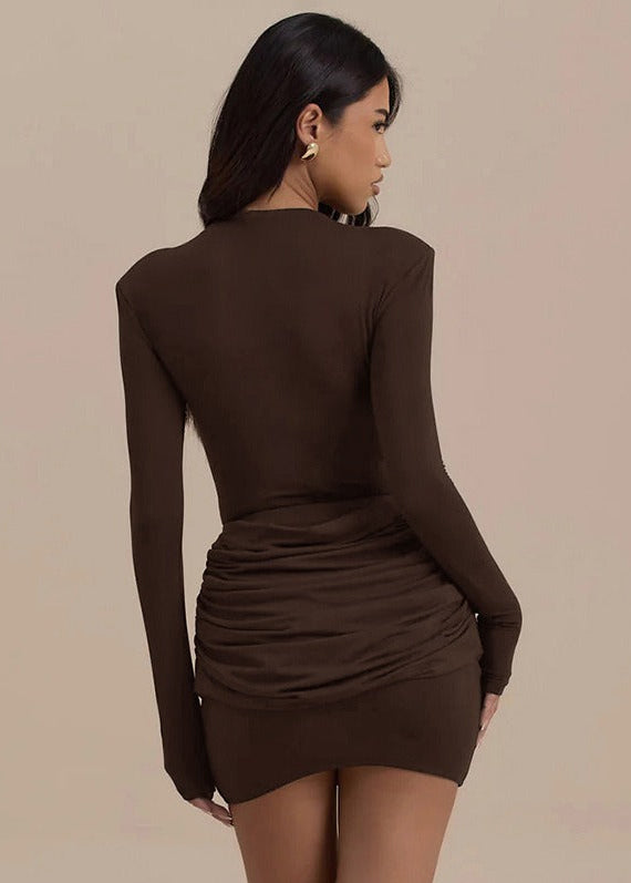 Vorlen Ruched Bodycon Mini Dress