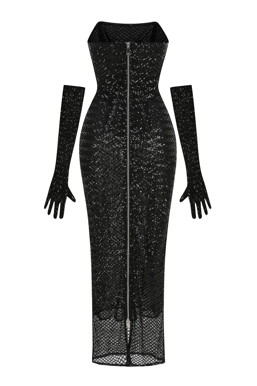 Brinova Black Maxi Dress with Bow Detail
