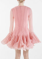 Orphee Semi-Sheer Flared Mini Dress