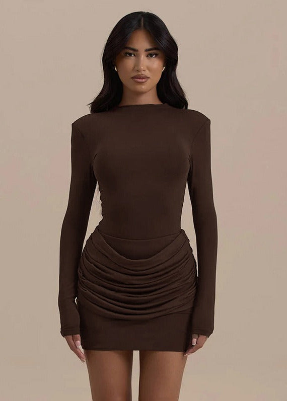 Vorlen Ruched Bodycon Mini Dress