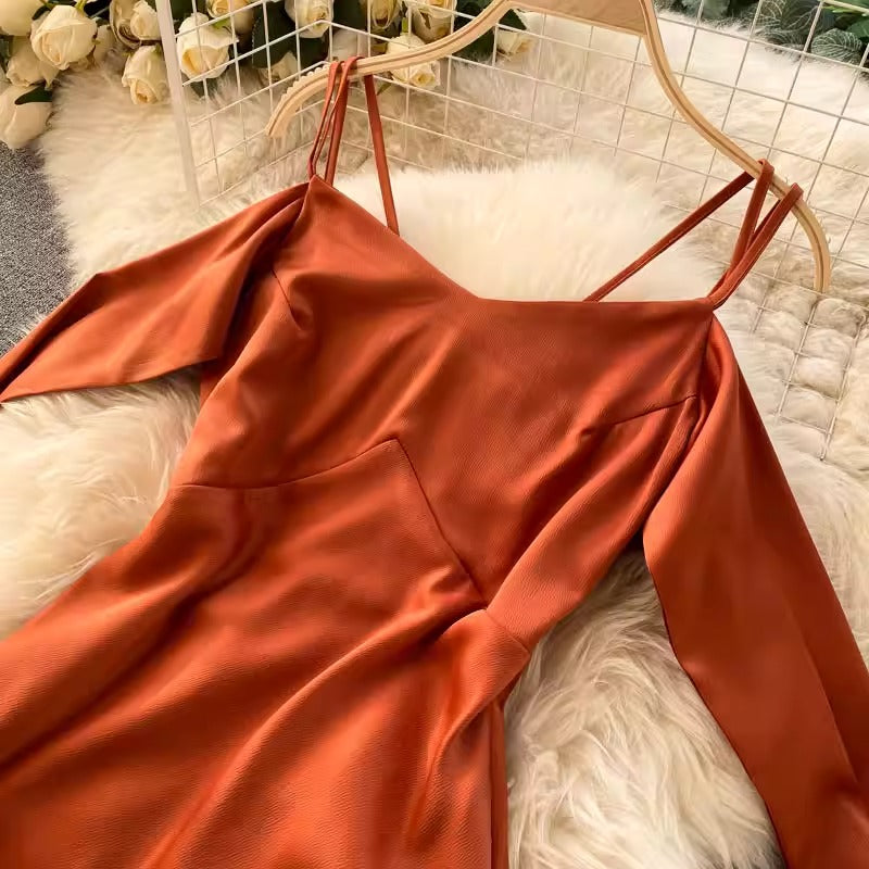 Elegant Crisscross V-Neck Evening Dress