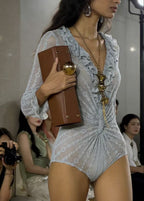 Livora V Neck Lace Bodysuit