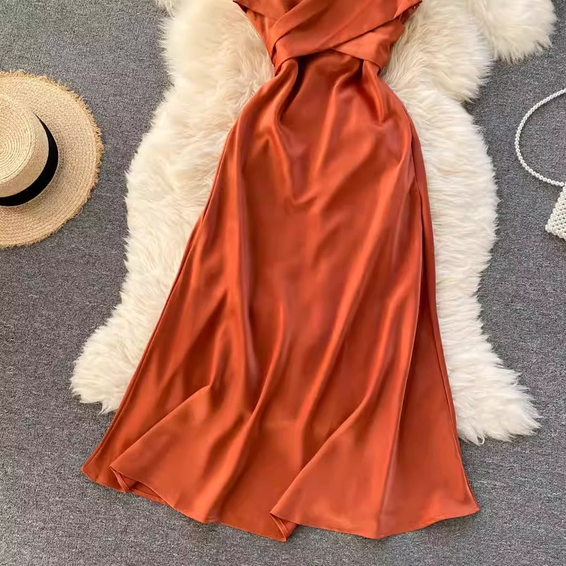 Elegant Crisscross V-Neck Evening Dress