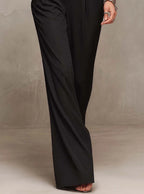 Gothic Lace Long Sleeve Jumpsuit With Corset Bodice & Scalloped Neckline – Elegant Wide Leg Evening Romper