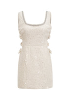 Lolek Blue Tweed Sequined Mini Dress