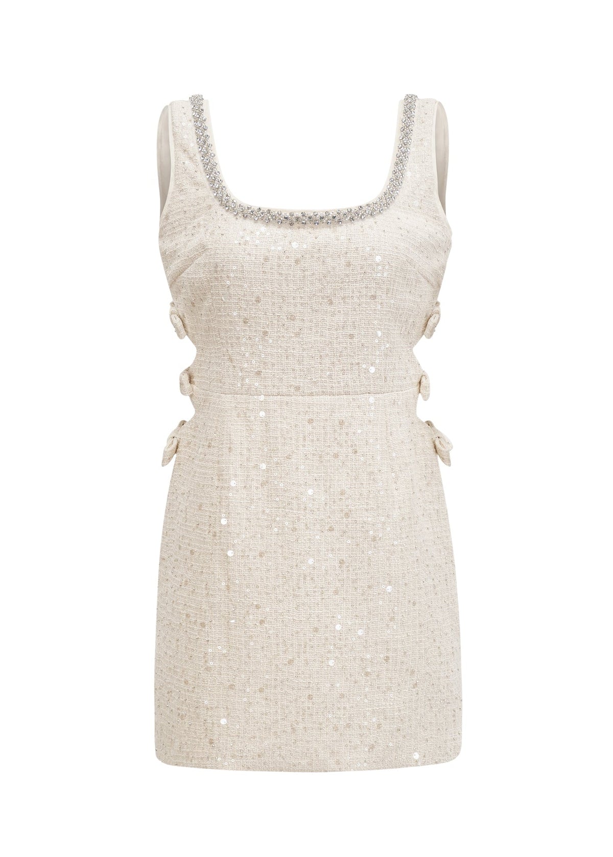 Lolek Blue Tweed Sequined Mini Dress