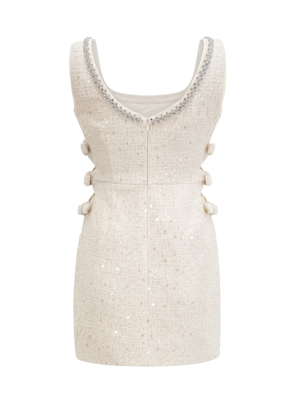 Lolek Blue Tweed Sequined Mini Dress