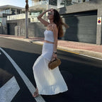 Maxine Knitted Tank Pleated Skirt Set