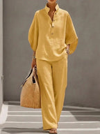 Maribel | Set with Batwing Sleeves and Wide Pants