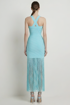 Bandage V-Neck Tassel Midi Dress