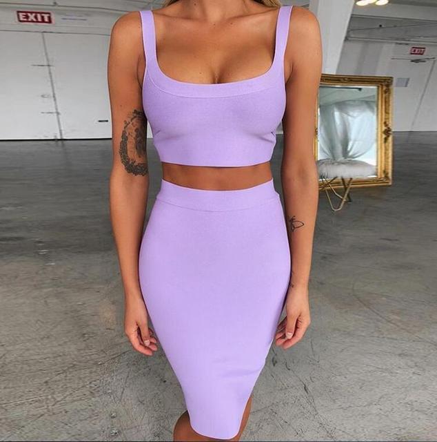 Stephanie - Two Piece Bandage Skirt Set
