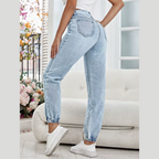 Shaka - Blue High Waist Denim Pants