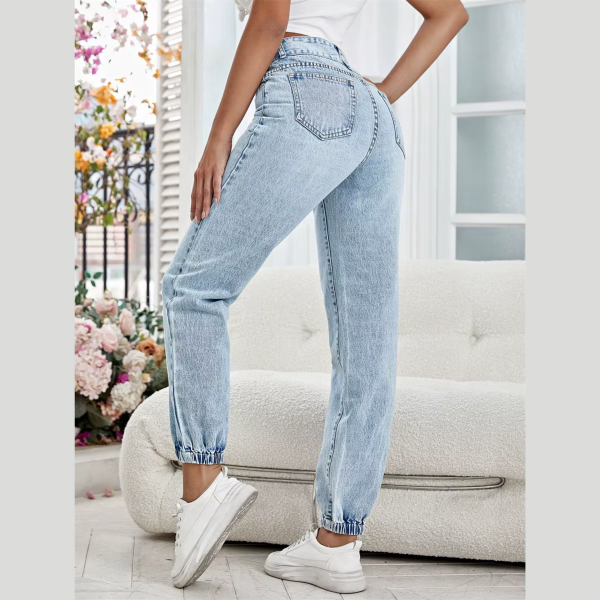 Shaka - Blue High Waist Denim Pants